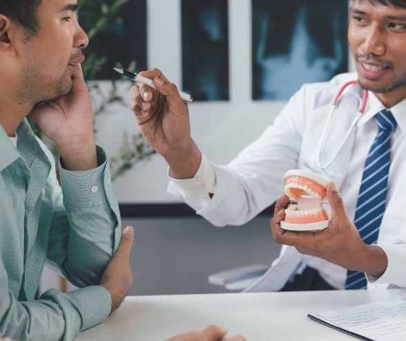 Patient receiving myofunctional therapy consultation at Hometown Dental