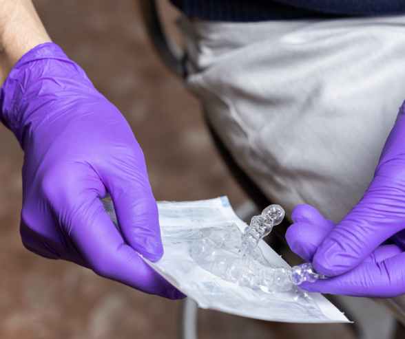 Invisalign aligners in sterile packaging